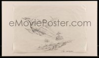 9m141 CHARLIE & THE CHOCOLATE FACTORY signed 12x19 concept art 2005 Tavoularis art of flying craft!