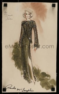 9m039 DINAH SHORE SHOW signed 9x14 costume drawing 1950s McLaughlin wardrobe design for Dinah Shore!