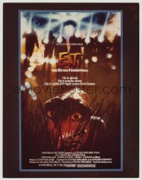 9m005 E.T. THE EXTRA TERRESTRIAL 9x14 mock up poster E 1982 rejected c/u of alien in grass art!