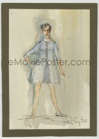 9m040 GENERATION signed 9x13 costume drawing 1970 watercolor Kim Darby costume drawing by Noel Taylor!