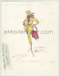 9m042 HOUSE IS NOT A HOME costume drawing 1964 Shelley Winters' wardrobe concept by Edith Head!