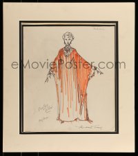 9m044 LAUGH-IN matted signed 14x16 costume drawing 1960s Phyllis Diller costume drawing by Travis!