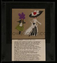 9m054 MY FAIR LADY 12x13 concept art drawing 1964 title treatment suggestion art of Hepburn's costumes!