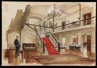 9m154 ON THE DOUBLE signed 15x22 concept art 1961 R. Ayres set design artwork of mansion interior!
