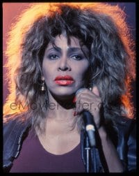 9m371 BREAK EVERY RULE 4x5 transparency 1987 super close up Tina Turner on stage holding mic!