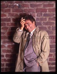 9m337 COLUMBO group of 2 4x5 transparencies 1989 portraits of Los Angeles detective Peter Falk!