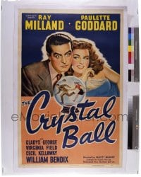 9m572 CRYSTAL BALL 8x10 transparency 1990s Paulette Goddard, Ray Milland & crystal ball on the 1sh!