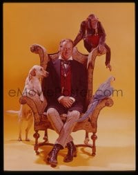 9m385 DOCTOR DOLITTLE 4x5 transparency 1967 best portrait of Rex Harrison sitting with animals!