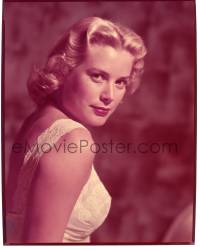 9m239 GRACE KELLY 8x10 transparency 1950s c/u of the beautiful star looking over her shoulder!