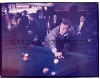 9m243 HUSTLER 8x10 transparency 1961 close up of pool pro Paul Newman smoking during a game!