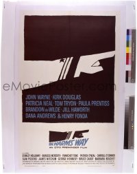 9m585 IN HARM'S WAY 8x10 transparency 1990s classic Saul Bass pointing hand art on the 1-sheet!