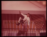 9m405 IN LIKE FLINT 4x5 transparency 1967 c/u of secret agent James Coburn jumping off balcony!