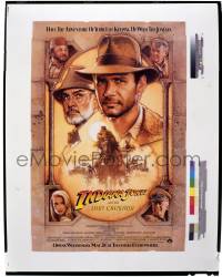 9m586 INDIANA JONES & THE LAST CRUSADE 8x10 transparency 1990s Ford & Connery on the advance 1sh!