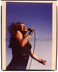 9m247 JANIS 8x10 transparency 1975 1sh image of rock & roll star Joplin singing into microphone!