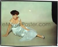 9m235 GIRL IN THE RED VELVET SWING 8x10 transparency 1955 sexy Joan Collins in white satin dress!