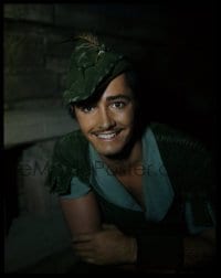 9m344 JOHN DEREK group of 2 4x5 transparencies 1950s one a portrait from Rogues of Sherwood Forest!
