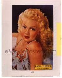 9m590 LANA TURNER 8x10 transparency 1990s wonderful sexy portrait on a 1947 personality poster!