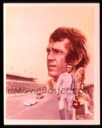 9m413 LE MANS 4x5 transparency 1971 different montage of Steve McQueen, Elga Andersen & race cars!