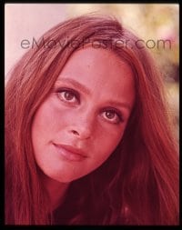 9m414 LEIGH TAYLOR-YOUNG 4x5 transparency 1970 super close portrait when she made The Adventuress!