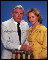 9m417 MATLOCK 4x5 transparency 1986 Andy Griffith & Linda Purl as the father/daughter law team!
