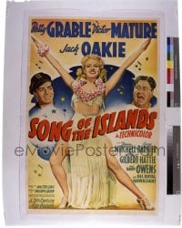 9m616 SONG OF THE ISLANDS 8x10 transparency 1990s art of sexy Betty Grable on the style B 1sheet!