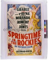 9m617 SPRINGTIME IN THE ROCKIES 8x10 transparency 1990s one-sheet image of Grable, Romero & Miranda!
