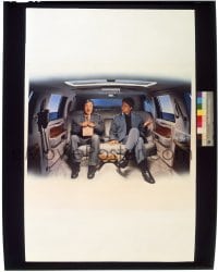 9m277 THINGS CHANGE 8x10 transparency 1988 poster image of Joe Mantegna & Don Ameche in limo!