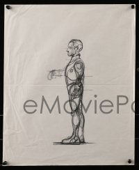 9m048 BICENTENNIAL MAN group of 2 design sketches 1999 pencil drawings of the robot characters!