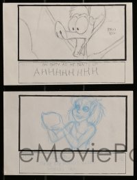 9m112 FERNGULLY group of 10 storyboard sketches 1992 great scenes from the rain forest cartoon!
