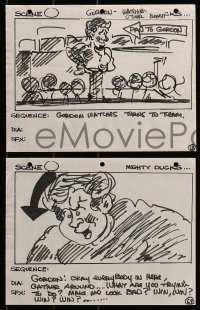 9m120 MIGHTY DUCKS group of 6 storyboard sketches 1992 cool ice hockey scenes with information!