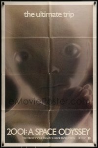 9p019 2001: A SPACE ODYSSEY style D 1sh 1970 Stanley Kubrick, super close image of star child!