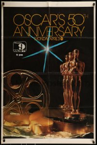 9p001 50TH ANNUAL ACADEMY AWARDS 1sh 1978 ABC, great image of Oscar statue!