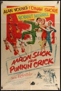9p021 AARON SLICK FROM PUNKIN CRICK 1sh 1952 Alan Young, Dinah Shore, Robert Merrill, musical art!