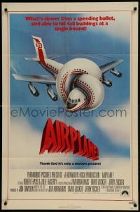 9p031 AIRPLANE 1sh 1980 classic zany parody by Jim Abrahams and David & Jerry Zucker!