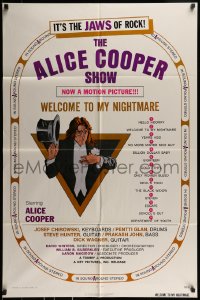 9p033 ALICE COOPER: WELCOME TO MY NIGHTMARE 1sh 1975 JAWS of rock, art of Alice Cooper by Struzan!