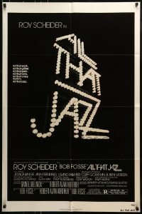 9p037 ALL THAT JAZZ 1sh 1979 Roy Scheider, Jessica Lange, Bob Fosse musical, title in lights!