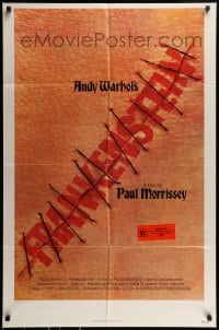 9p047 ANDY WARHOL'S FRANKENSTEIN int'l 1sh 1974 Paul Morrissey, great image of title in stitches!