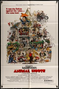 9p052 ANIMAL HOUSE style B 1sh 1978 John Belushi, John Landis classic, art by Rick Meyerowitz!