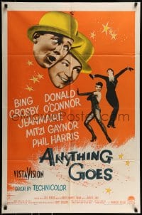 9p055 ANYTHING GOES 1sh 1956 Bing Crosby, Donald O'Connor, Jeanmaire, music by Cole Porter!