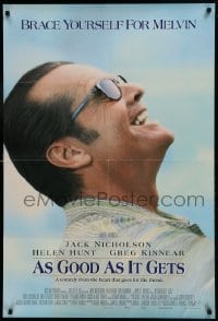 9p060 AS GOOD AS IT GETS DS 1sh 1998 great close up smiling image of Jack Nicholson as Melvin!