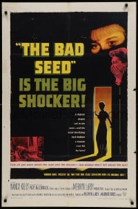 9p069 BAD SEED 1sh 1956 the big shocker about really bad terrifying little Patty McCormack!