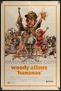 9p071 BANANAS 1sh 1971 great artwork of Woody Allen by E.C. Comics artist Jack Davis!