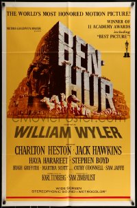 9p091 BEN-HUR 1sh R1969 Charlton Heston, William Wyler classic religious epic, chariot art!
