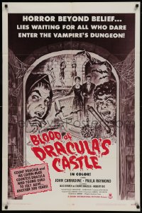 9p116 BLOOD OF DRACULA'S CASTLE 1sh 1969 Al Adamson directed vampire horror, John Carradine!