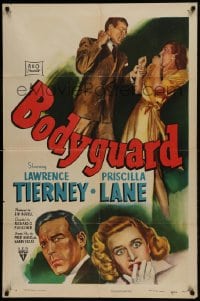 9p123 BODYGUARD style A 1sh 1948 art of Lawrence Tierney and pretty Priscilla Lane!