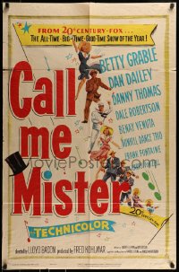 9p153 CALL ME MISTER 1sh 1951 Betty Grable, Dan Dailey, big-time good-time show of the year!