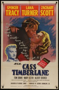 9p163 CASS TIMBERLANE 1sh 1948 Spencer Tracy proposes to much younger beautiful Lana Turner!