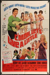9p198 C'MON LET'S LIVE A LITTLE 1sh 1967 Bobby Vee plays guitar for sexy teen ladies!