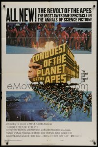 9p206 CONQUEST OF THE PLANET OF THE APES style B 1sh 1972 Roddy McDowall, the apes are revolting!