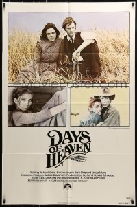 9p230 DAYS OF HEAVEN 1sh 1978 Richard Gere, Brooke Adams, directed by Terrence Malick!